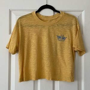 Boys Lie "Cupids Dating Service" Yellow Short Sleeve Cropped Tee - Size M - NEW